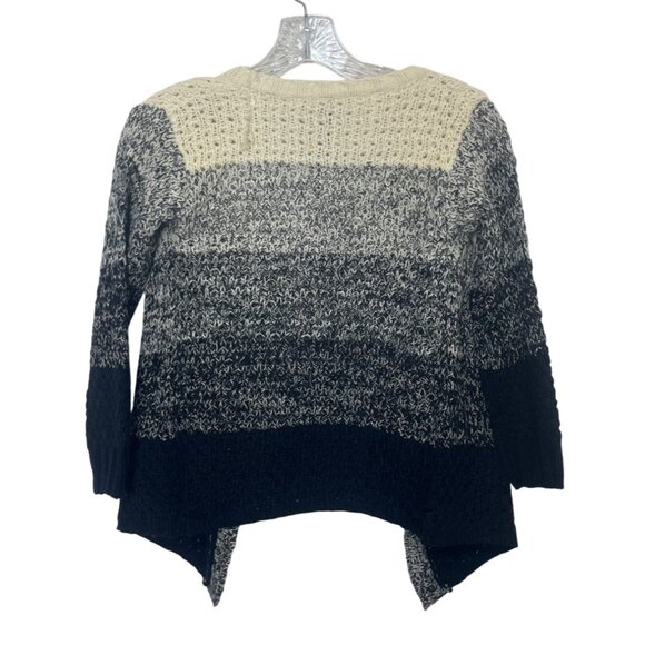 Poof! Girl Open Front Cardigan Sweater Girls Small Black Tan New Ombre - Picture 2 of 8